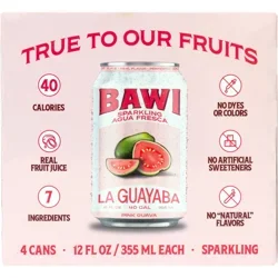 Bawi Pink Guava Sparkling Agua Fresca 4 pk Cans