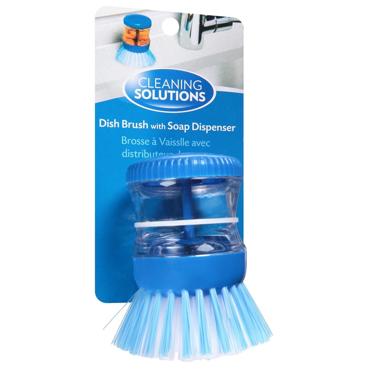 slide 4 of 12, Cleaning Solutions Soap Dispensing Dish Scrubber Mini 1 ea, 1 ct