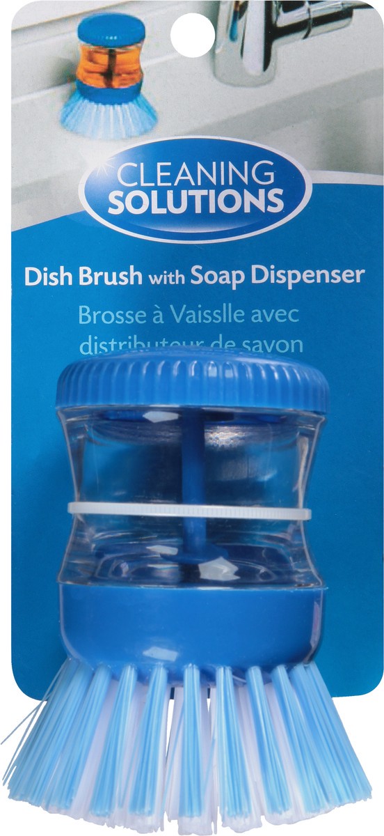 slide 6 of 12, Cleaning Solutions Soap Dispensing Dish Scrubber Mini 1 ea, 1 ct