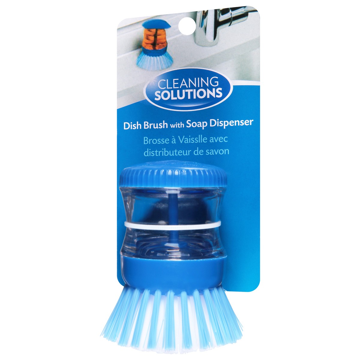 slide 5 of 12, Cleaning Solutions Soap Dispensing Dish Scrubber Mini 1 ea, 1 ct