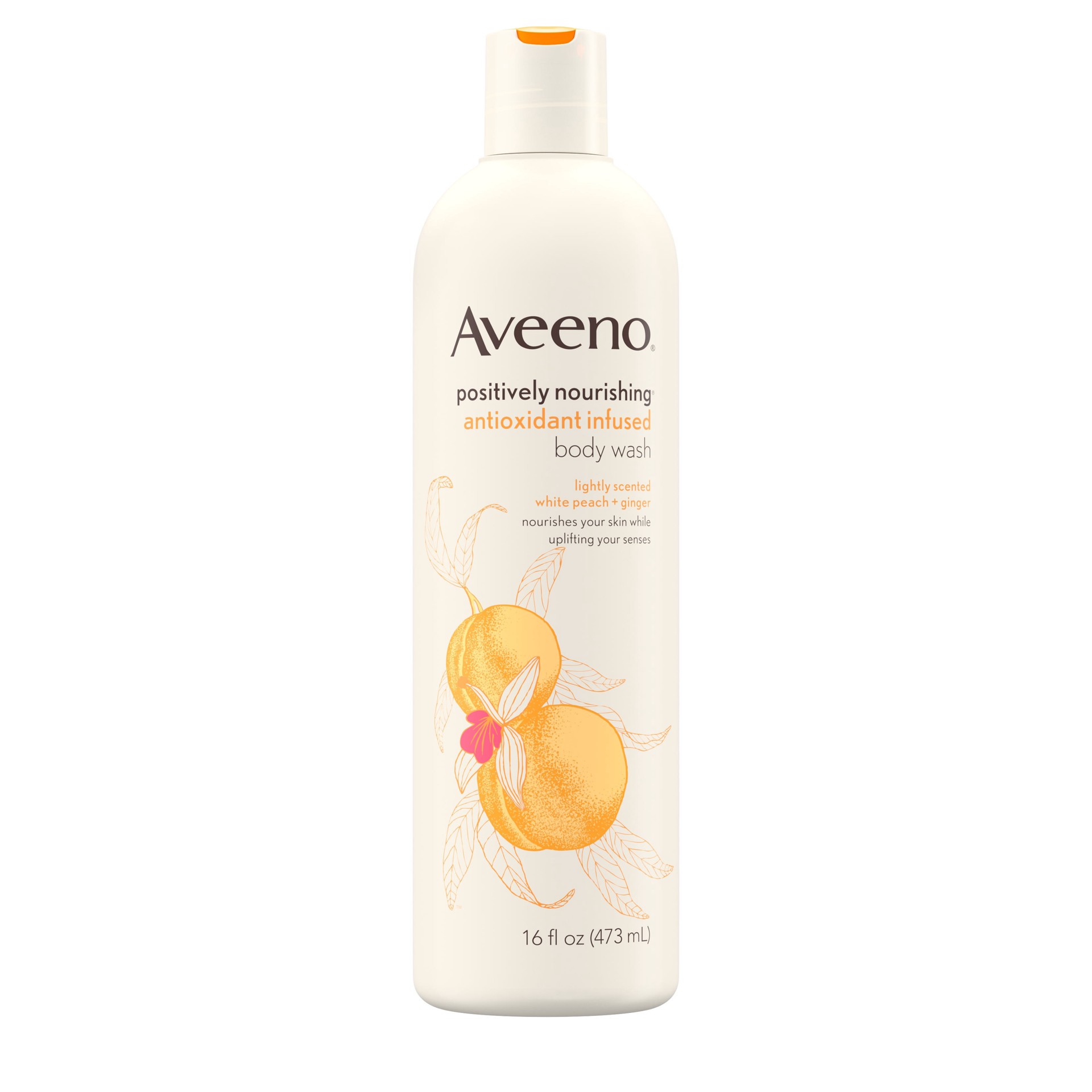 slide 1 of 3, Aveeno Positively Nourishing White Peach & Ginger Body Wash, 16 fl. oz, 16 fl oz