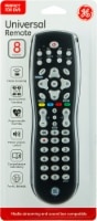 slide 1 of 1, GE Universal Remote Control, 8 Device, Fully Backlit, DVR Functions - Black, 1 ct