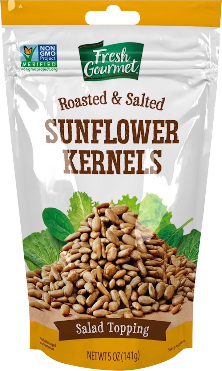 slide 3 of 3, Fresh Gourmet 5 oz. Roasted Salted Sunflower Kernels, Bag, 4 oz