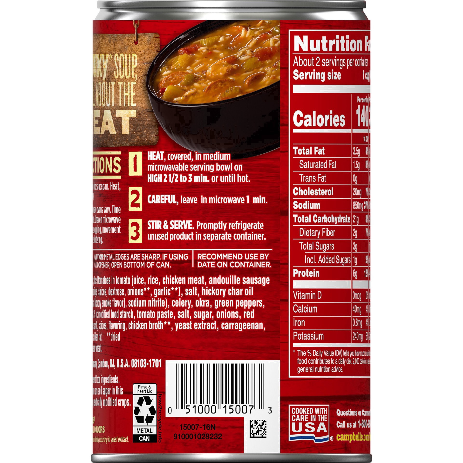 slide 12 of 80, Campbell's Chunky Grilled Chicken & Sausage Gumbo Soup, 18.8 oz