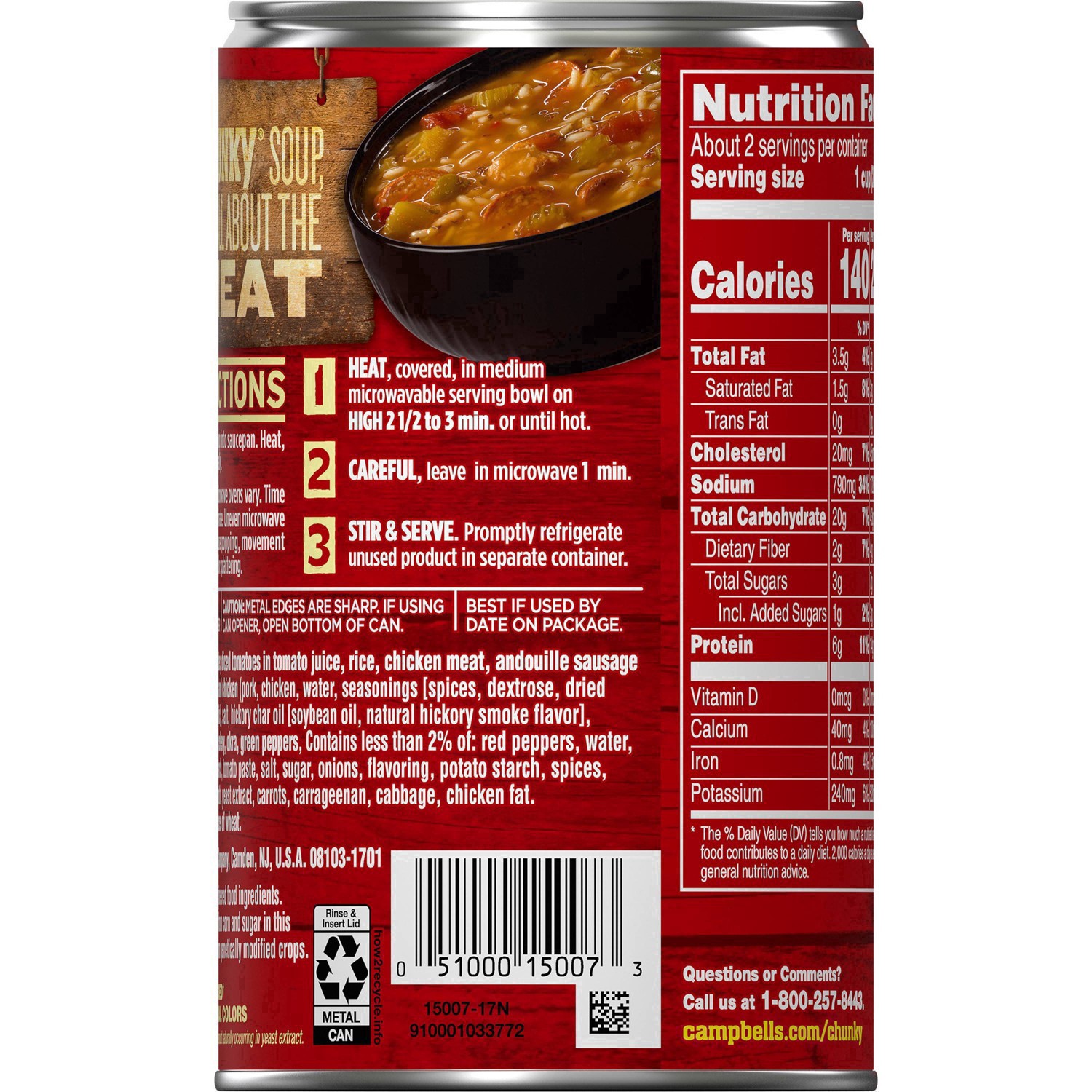slide 7 of 80, Campbell's Chunky Grilled Chicken & Sausage Gumbo Soup, 18.8 oz