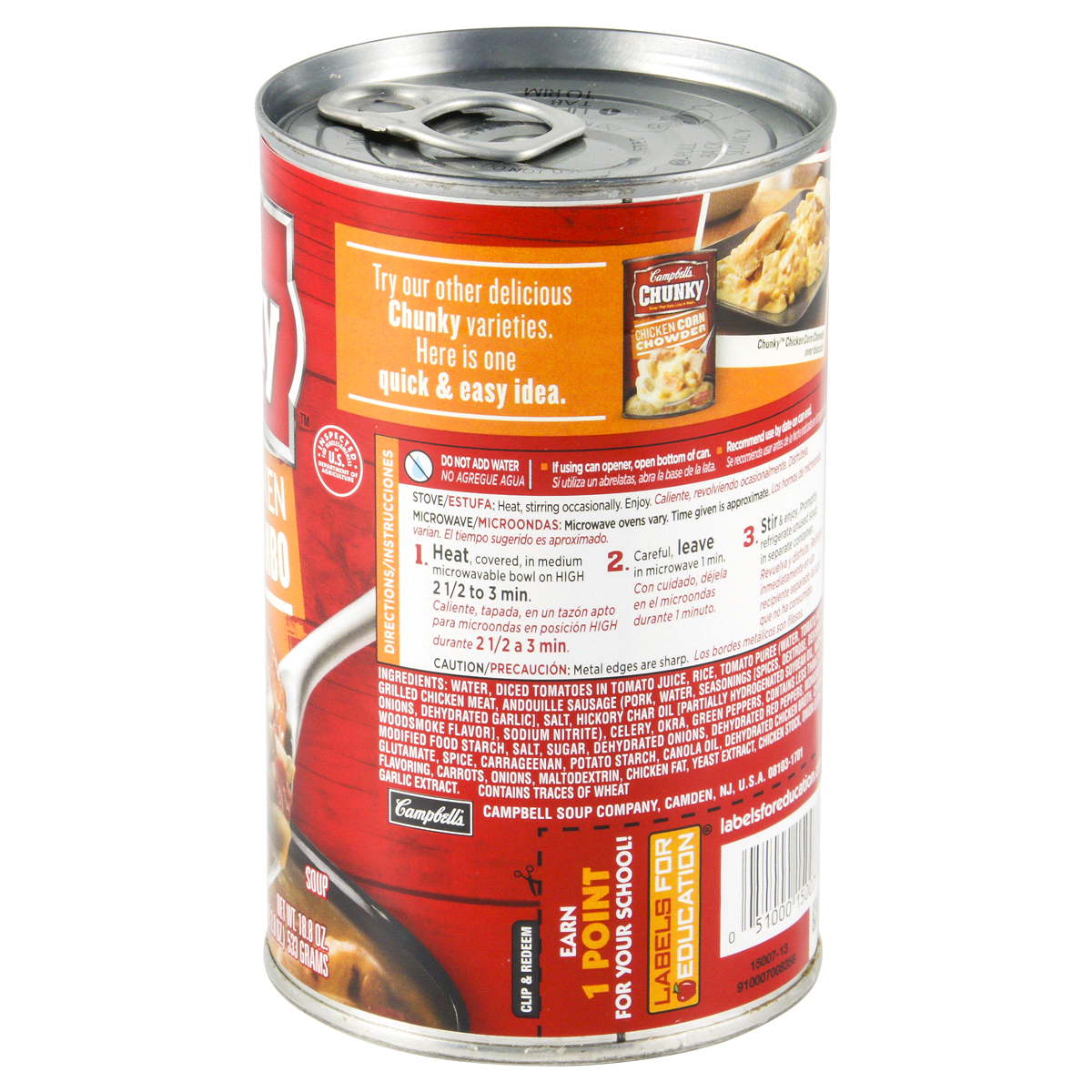 slide 44 of 80, Campbell's Chunky Grilled Chicken & Sausage Gumbo Soup, 18.8 oz