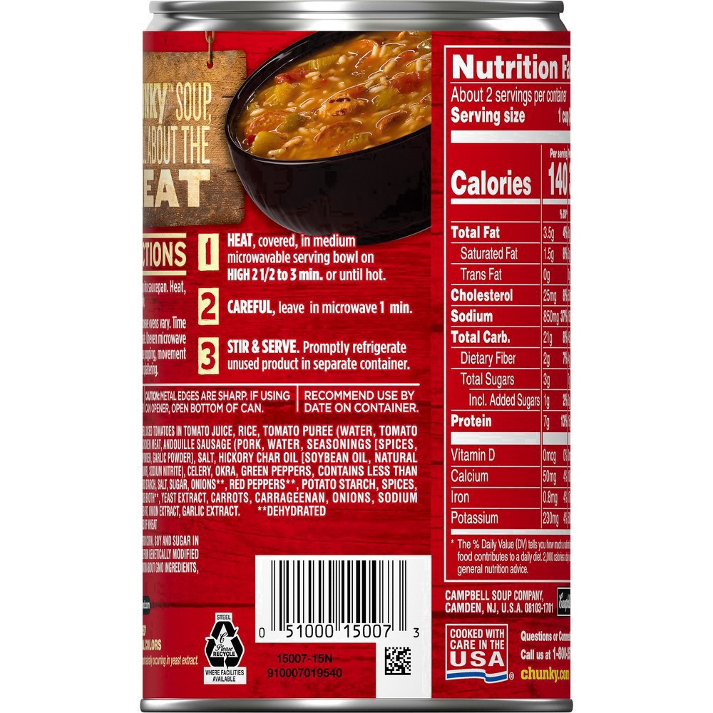 slide 31 of 80, Campbell's Chunky Grilled Chicken & Sausage Gumbo Soup, 18.8 oz