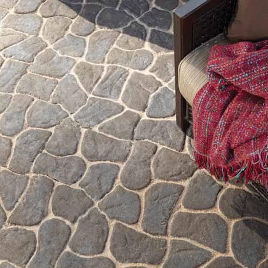 slide 6 of 6, 13-in L x 11-in W x 2-in H Irregular Tan/Gray Concrete Patio stone, 1 ct