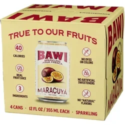 Bawi Passion Fruit Sparkling Agua Fresca 4 pk Can