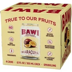 Bawi Passion Fruit Sparkling Agua Fresca 4 pk Can