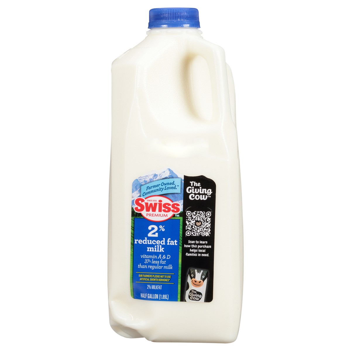 slide 1 of 7, Swiss Premium Dairy 2% Reduced Fat Milk with Vitamin A and D, Milk Half Gallon - 1 Jug, 1/2 gal