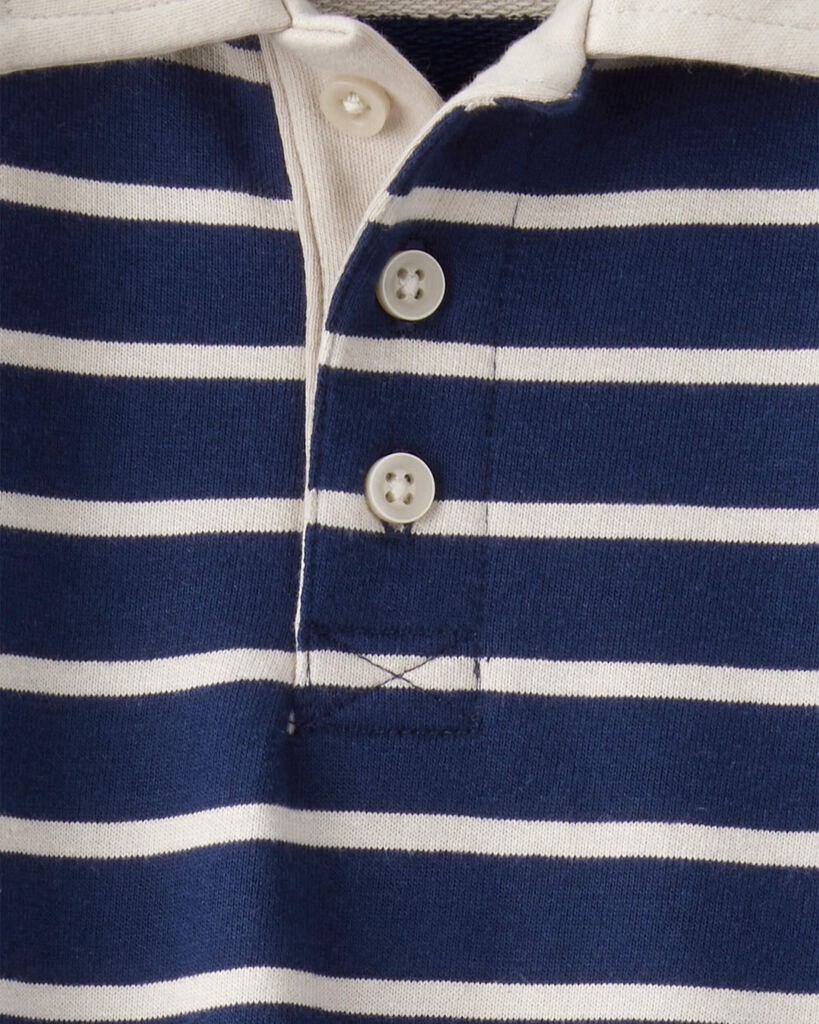 slide 2 of 2, Carter's Baby Boy Cotton Long-Sleeve Polo Jumpsuit - Navy/White Navy/White 12M, 1 ct