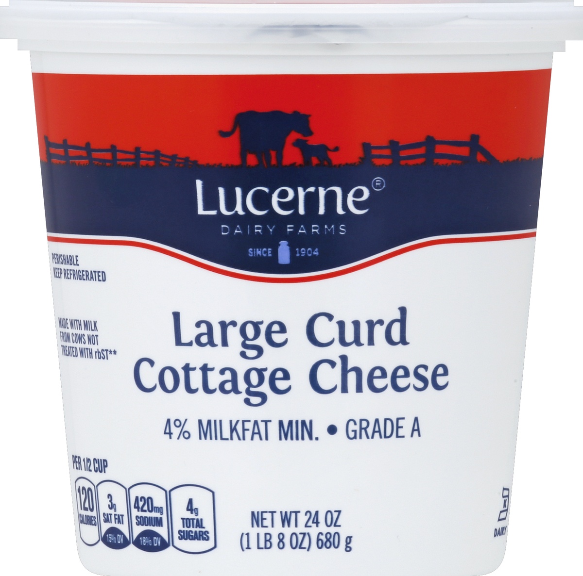 Lucerne Dairy Farms 4 Large Curd Cottage Cheese 24 oz Shipt