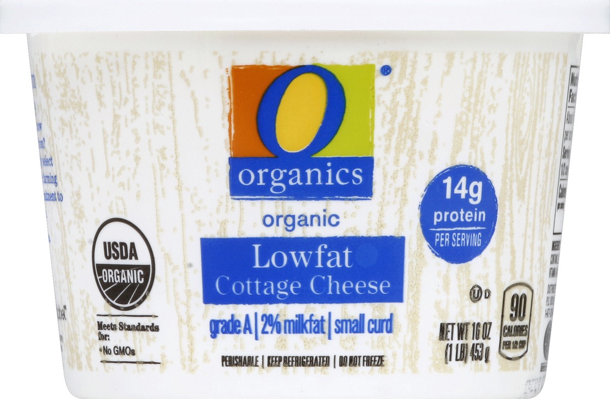 slide 2 of 3, O Organics Cottage Cheese, Organic, 2% Milkfat, Lowfat, 