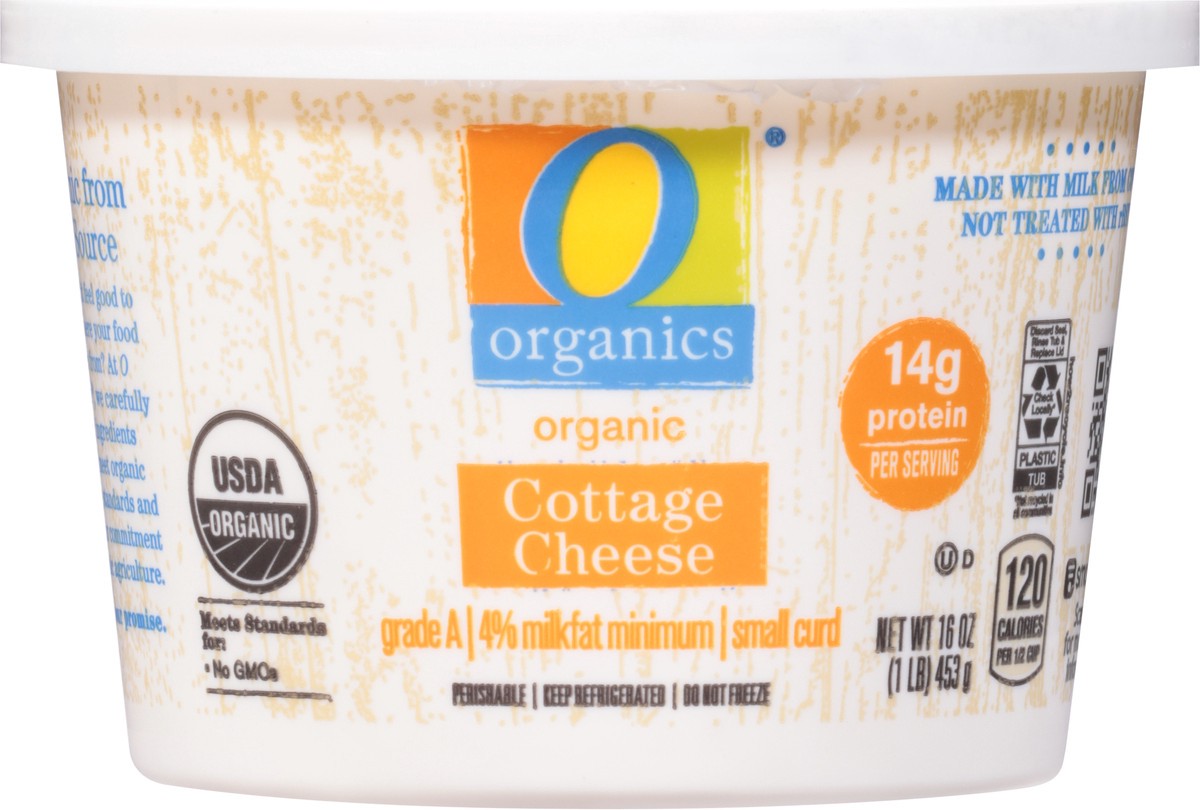 slide 6 of 9, O Organics Cottage Cheese, Small Curd, 4% Milkfat Minimum, Organic, 