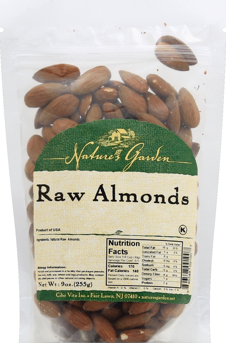 slide 2 of 2, Nature's Garden Almonds 9 oz, 9 oz