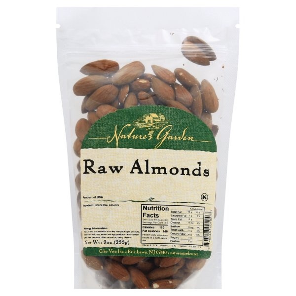 slide 1 of 2, Nature's Garden Almonds 9 oz, 9 oz