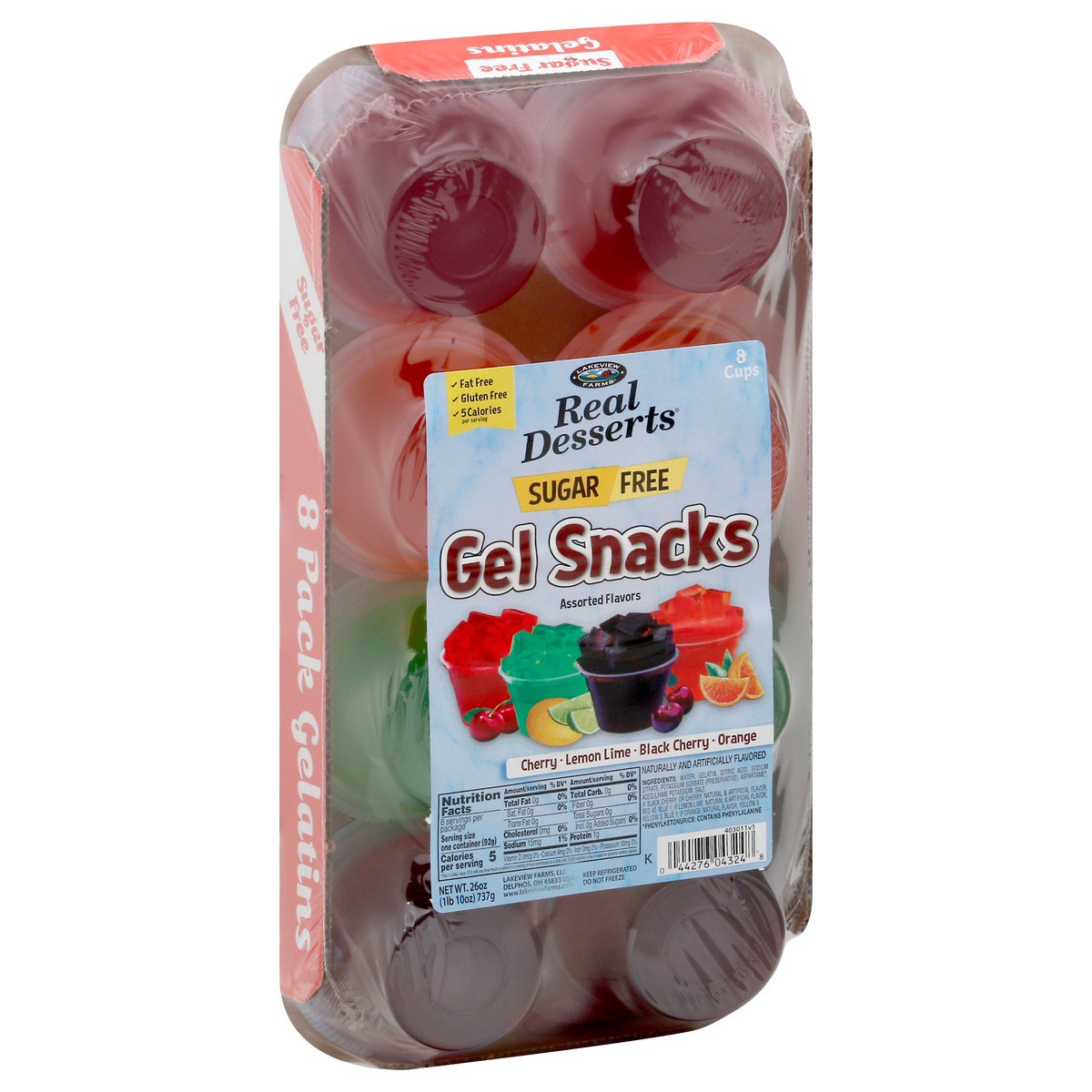 slide 2 of 9, Lakeview Farms Real Desserts Sugar-Free Gelatin Snacks Multi-Flavor, 8 ct; 3.25 oz