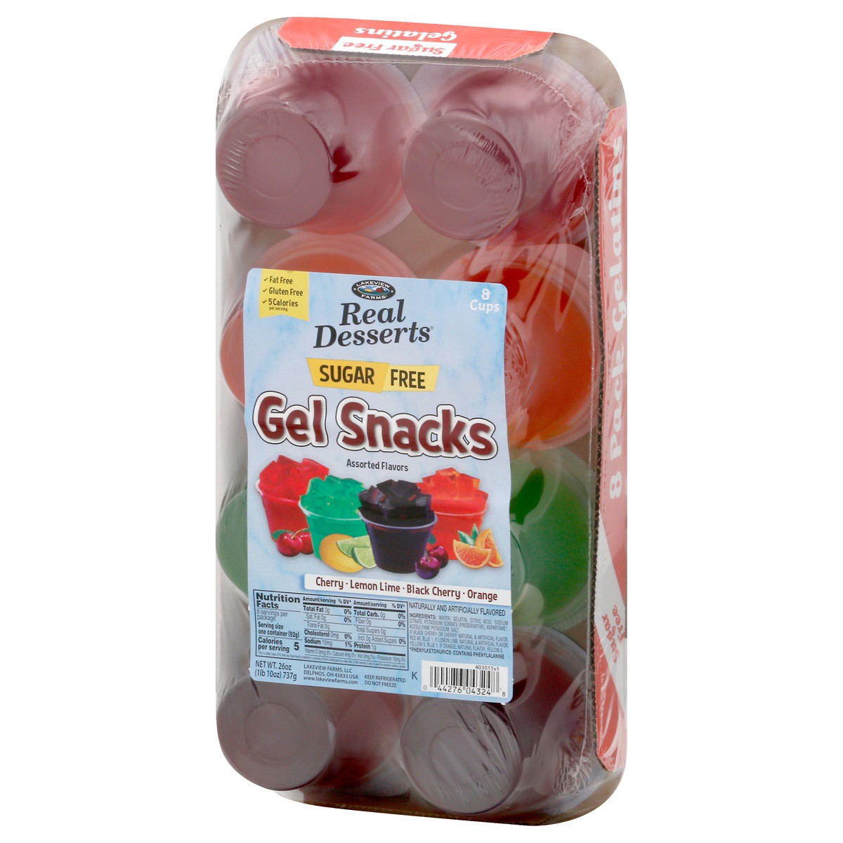 slide 6 of 9, Lakeview Farms Real Desserts Sugar-Free Gelatin Snacks Multi-Flavor, 8 ct; 3.25 oz