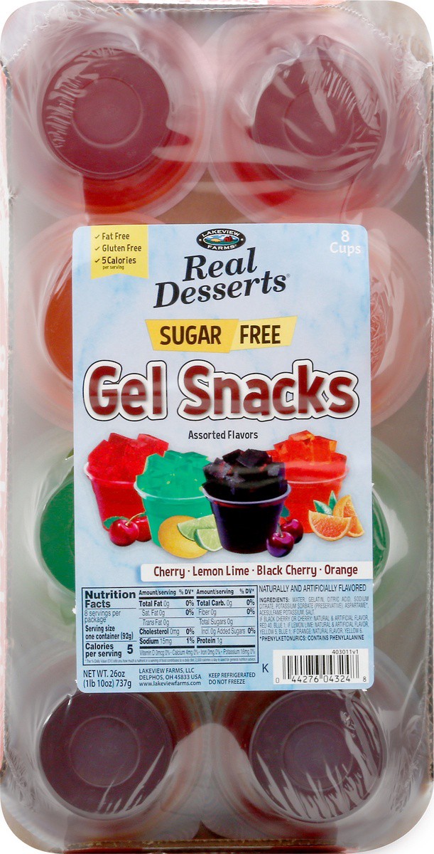 slide 6 of 9, Lakeview Farms Real Desserts Sugar-Free Gelatin Snacks Multi-Flavor, 8 ct; 3.25 oz