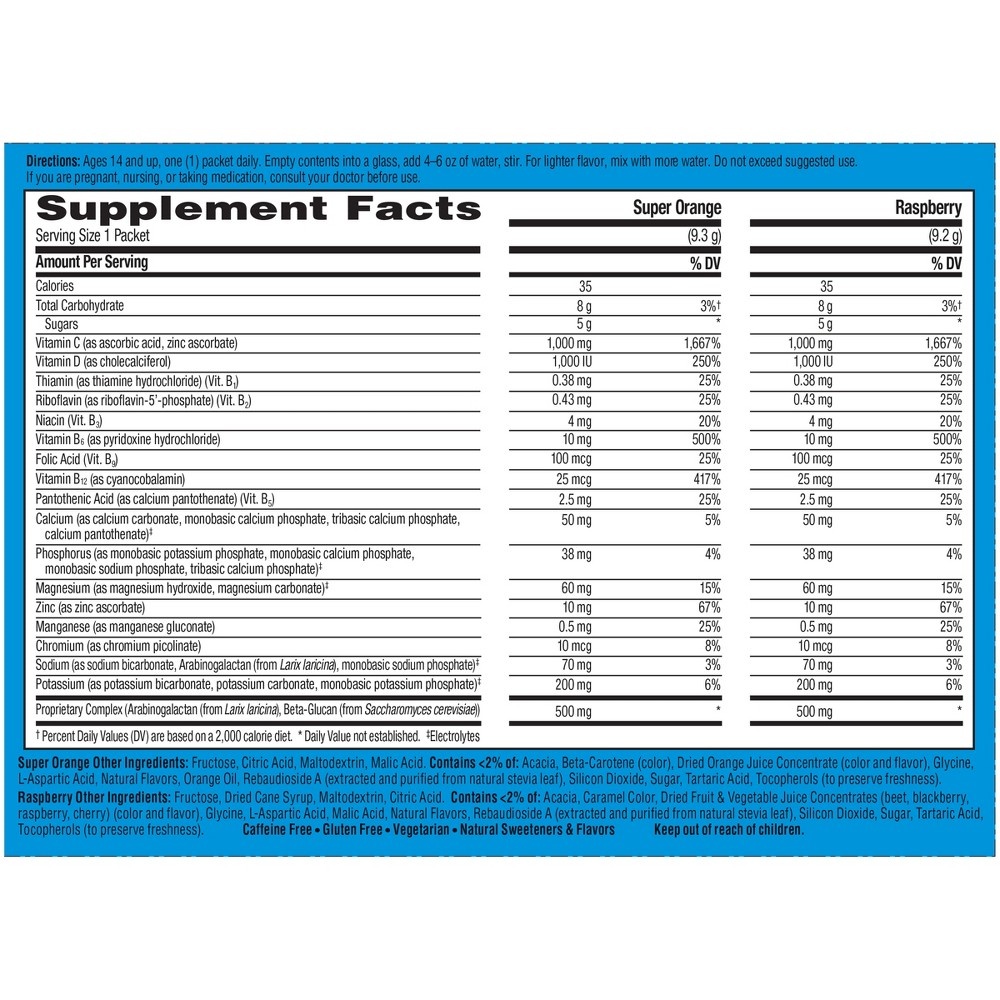 slide 3 of 3, Emergen-C Immune+ - Orange & Raspberry, 50 ct