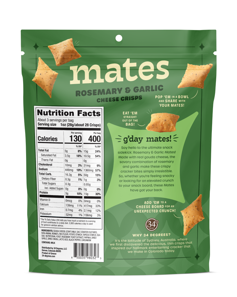 slide 2 of 2, 34 Degrees Mates Rosemry & Garlic, 3 oz