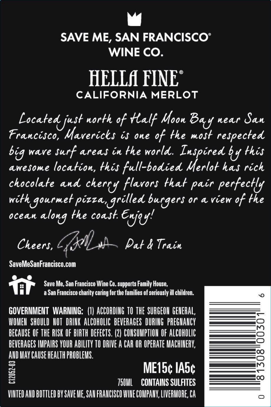 slide 4 of 4, Save Me, San Francisco Merlot Red Wine - 750ml, 2017 California, 750 ml