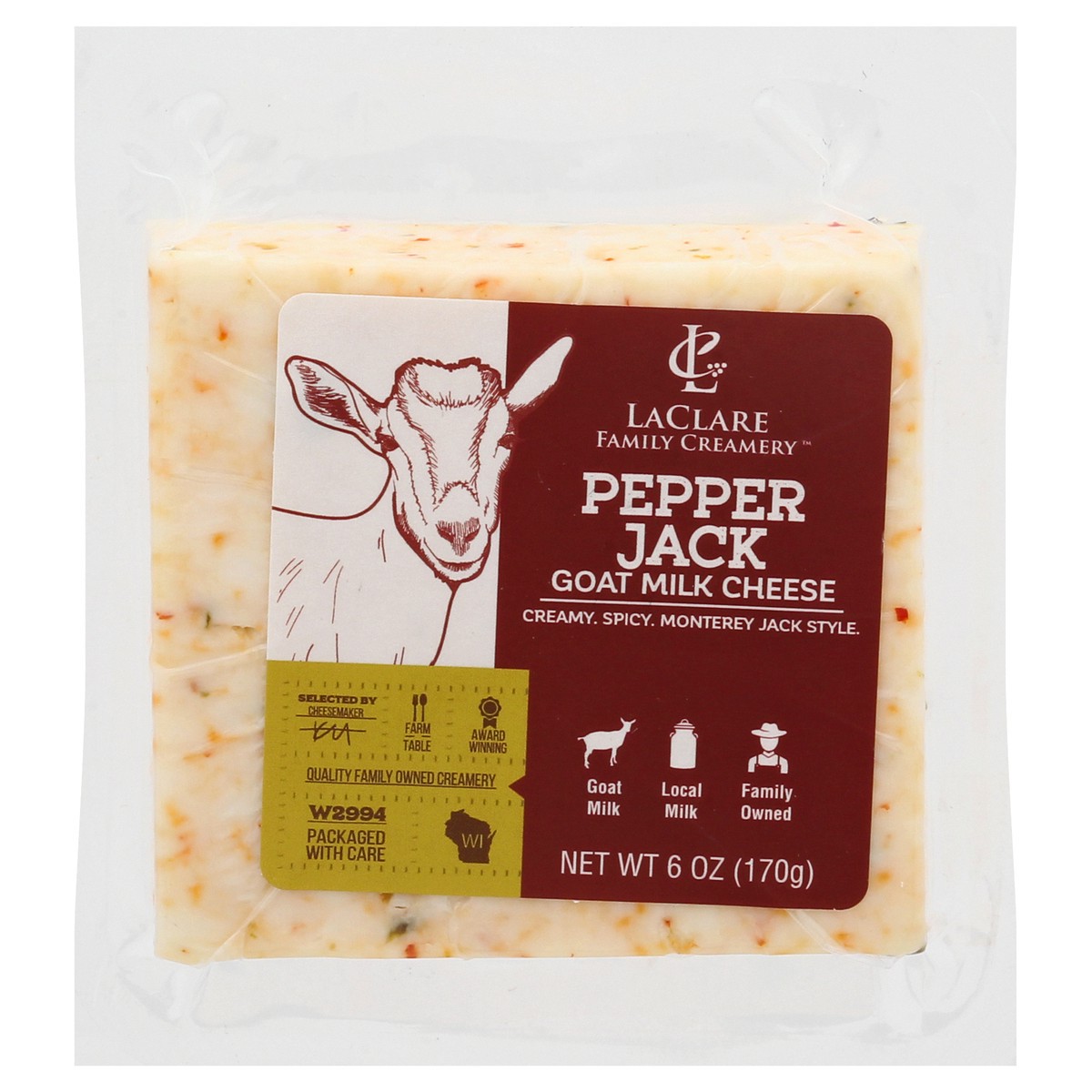 slide 6 of 13, LaClare Family Creamery Pepper Jack Goat Milk Cheese 6 oz, 6 oz