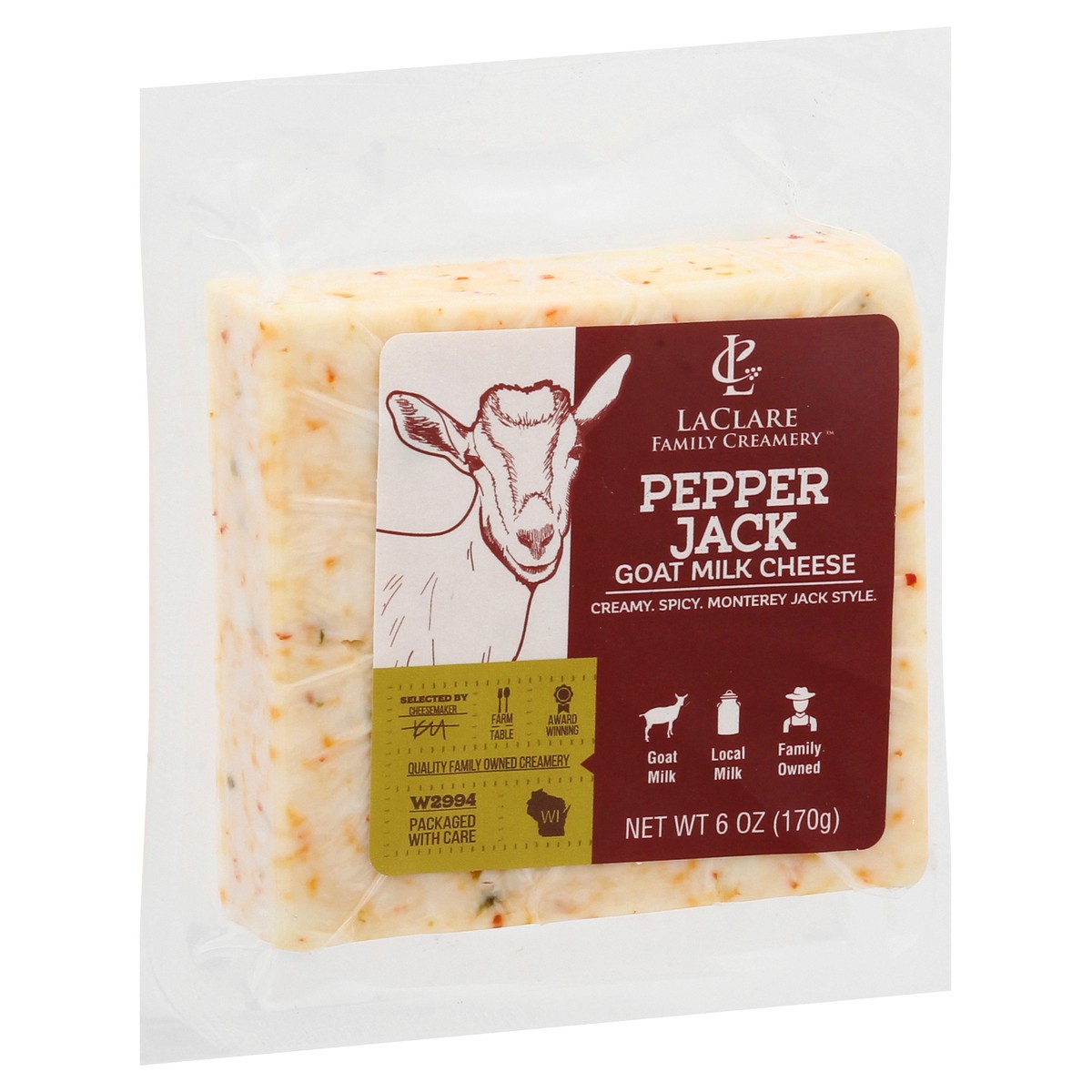 slide 7 of 13, LaClare Family Creamery Pepper Jack Goat Milk Cheese 6 oz, 6 oz