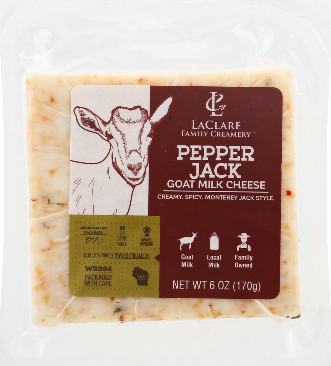 slide 9 of 13, LaClare Family Creamery Pepper Jack Goat Milk Cheese 6 oz, 6 oz