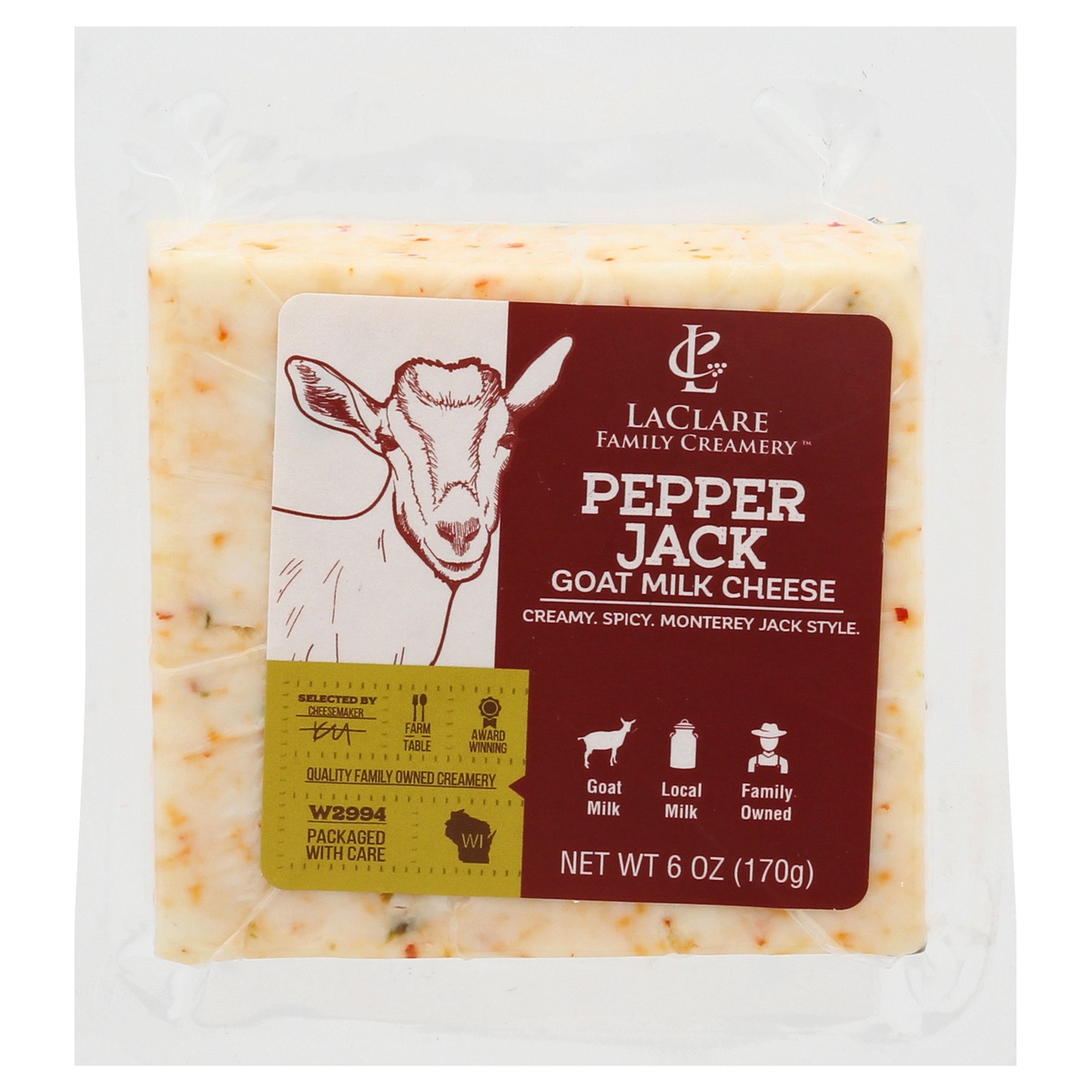 slide 1 of 1, LaClare Family Creamery Pepper Jack Goat Milk Cheese 6 oz, 6 oz
