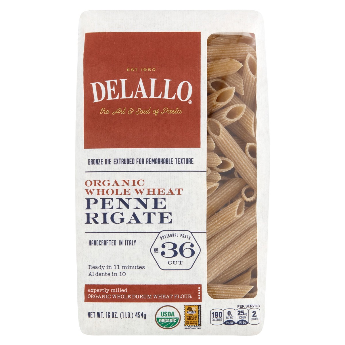 slide 1 of 1, DeLallo Organic Penne Rigate, 16 oz