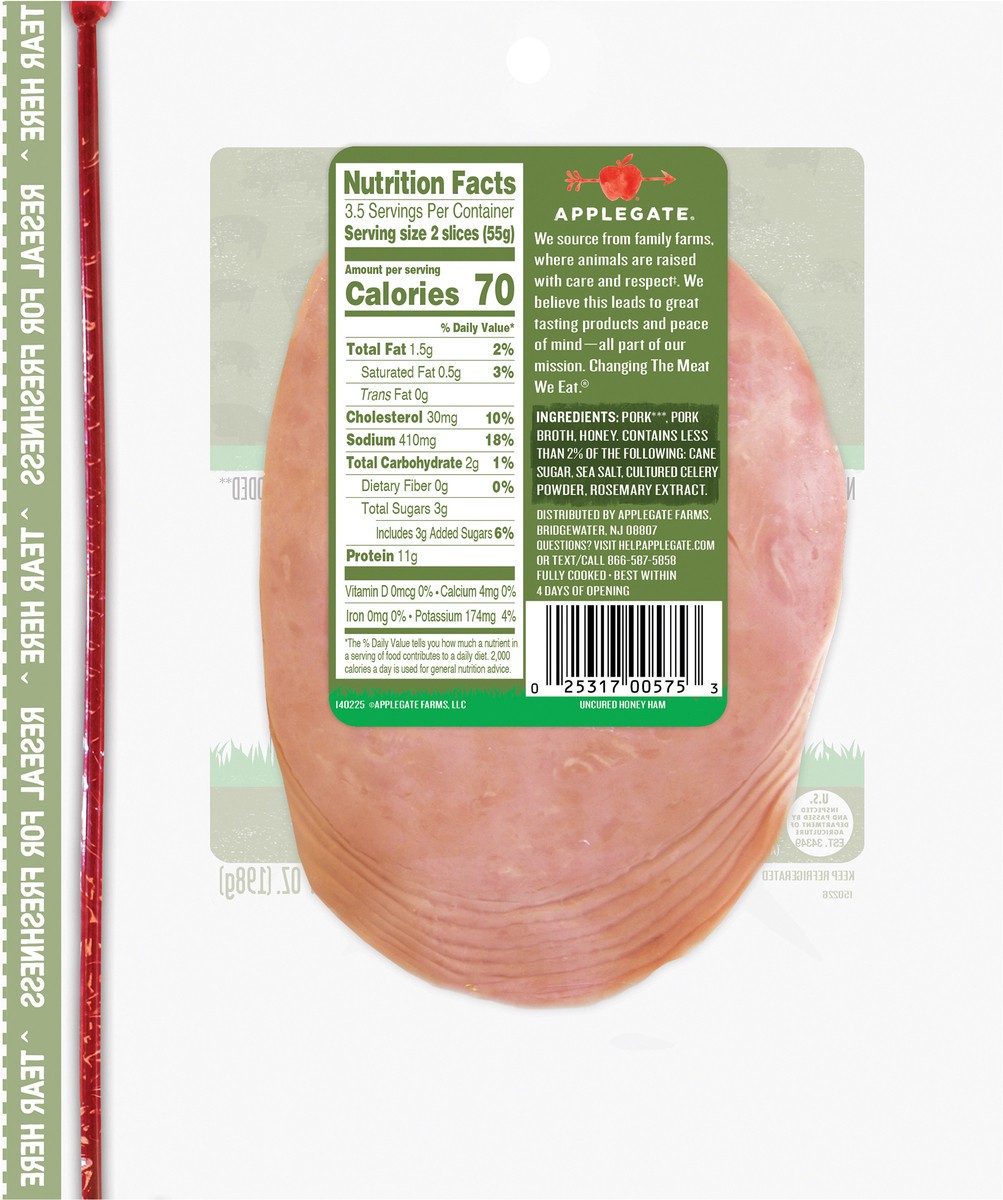 slide 7 of 9, Applegate Ham, 7.0 oz