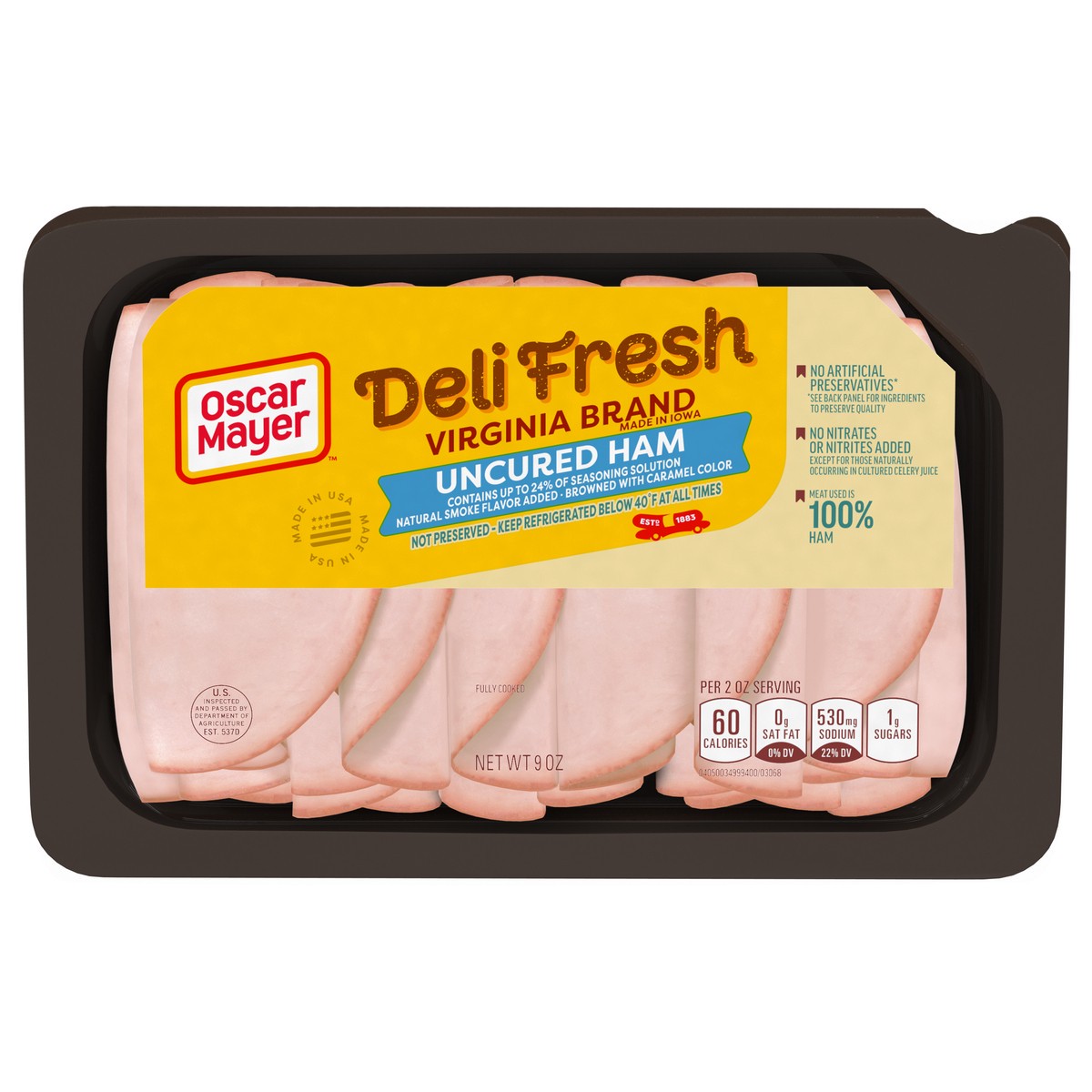 slide 12 of 15, Oscar Mayer Deli Fresh Uncured Ham Sliced Lunch Meat, 9 oz. Tray, 9 oz