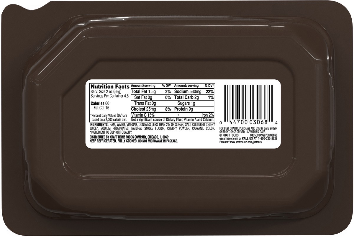 slide 8 of 15, Oscar Mayer Deli Fresh Uncured Ham Sliced Lunch Meat, 9 oz. Tray, 9 oz