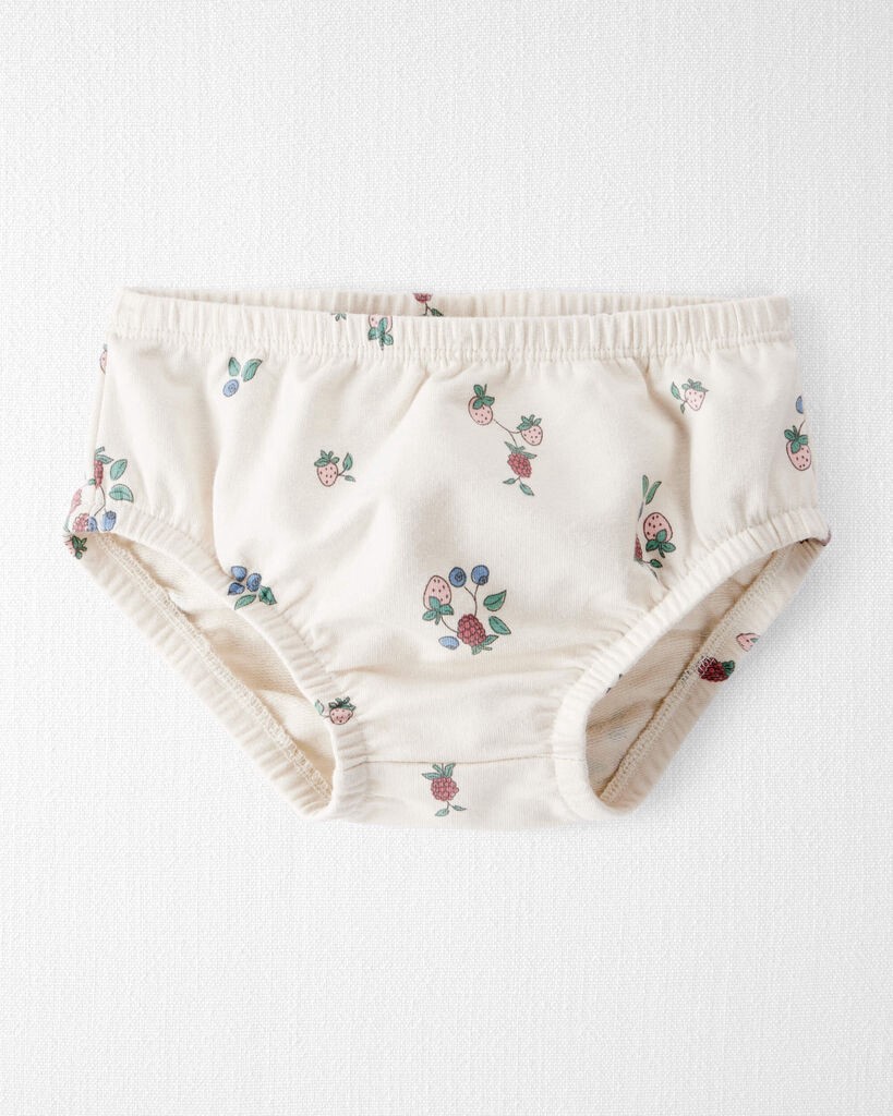 slide 2 of 5, Littleplanet Baby Girl Organic Cotton French Terry Dress in Berry Blossom Print Berry Blossom NB, 1 ct