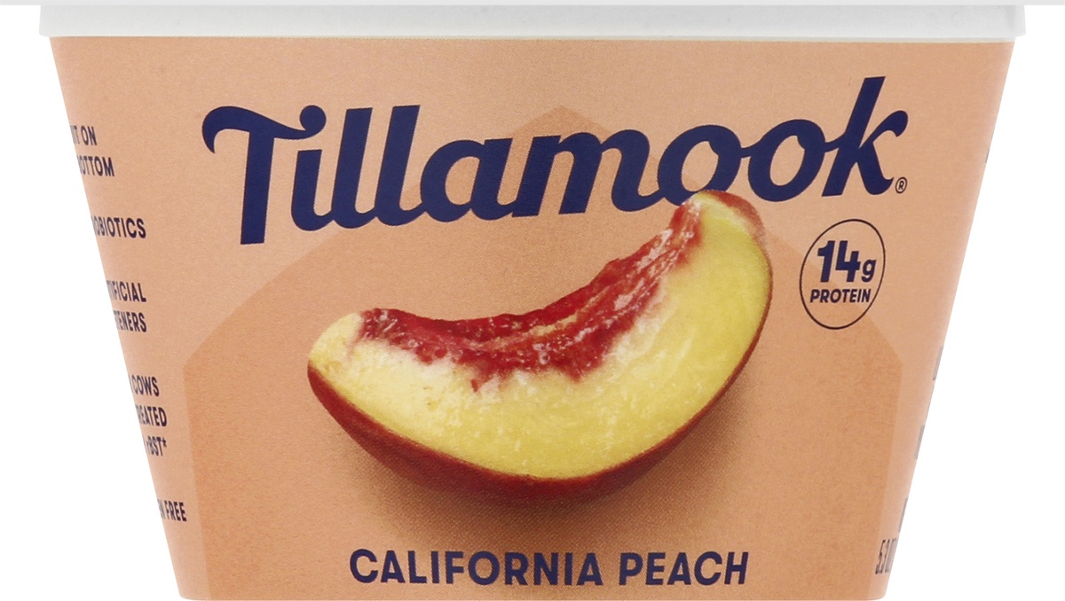 slide 7 of 9, Tillamook California Peach 2% Low-Fat Greek Yogurt, 5.3oz, 150 g