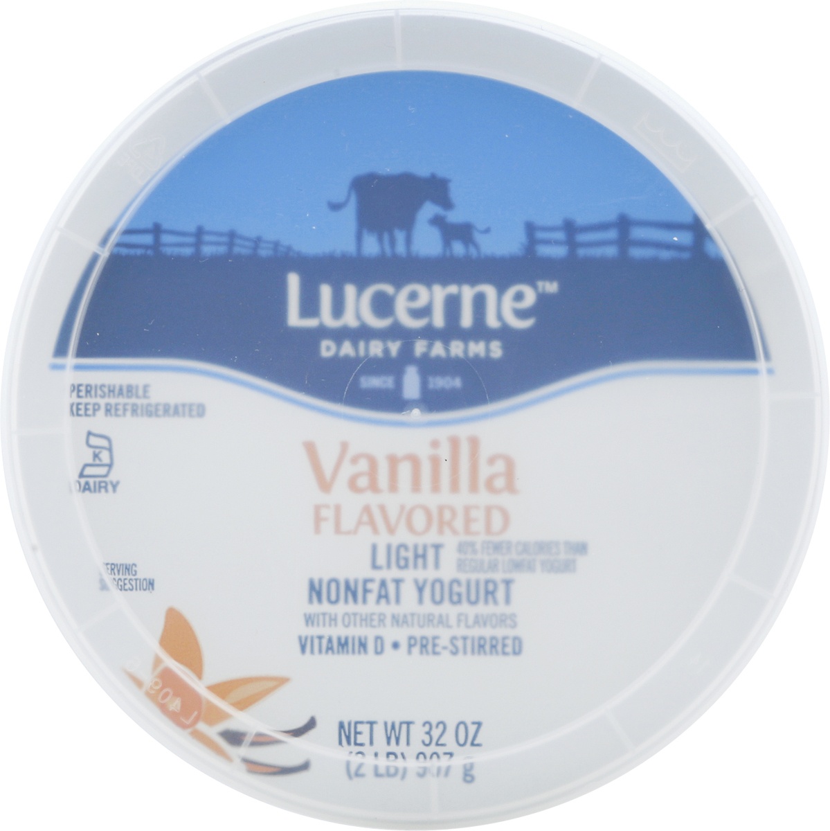 slide 3 of 3, Lucerne Dairy Farms Yogurt Light Vanilla, 32 oz