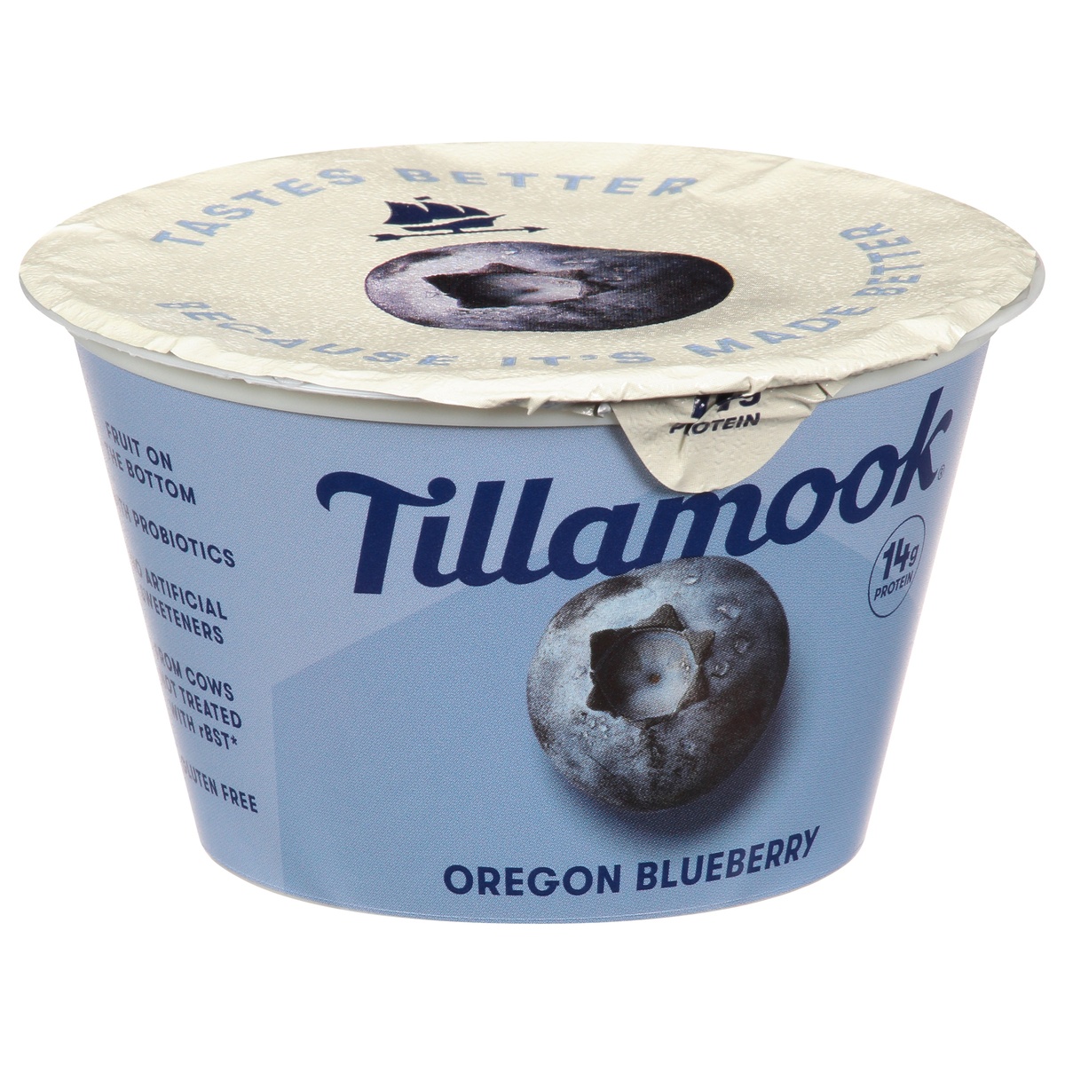 slide 2 of 9, Tillamook Farmstyle Greek Oregon Blueberry Yogurt, 