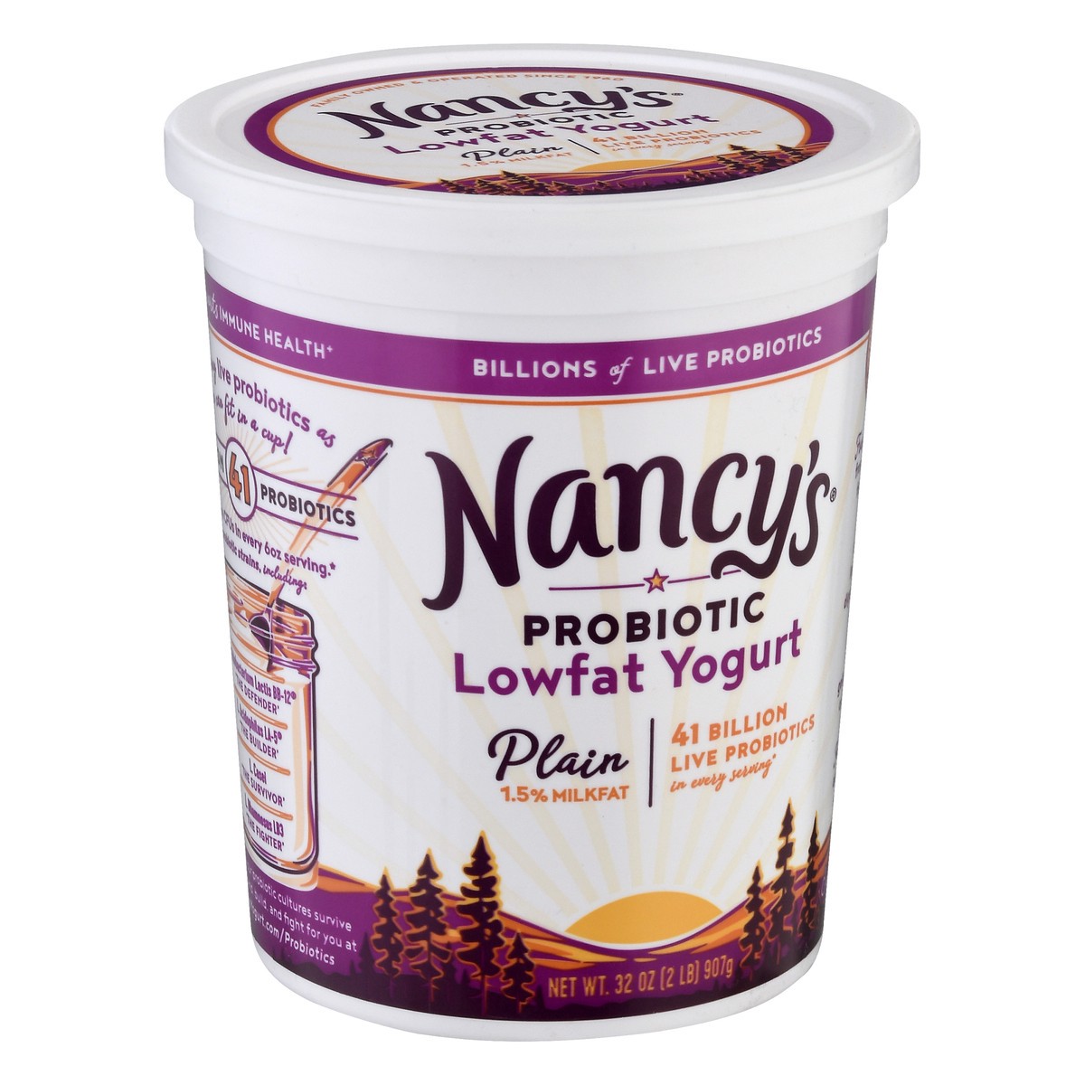 slide 2 of 9, Nancy's Probiotic Lowfat Plain Yogurt 32 oz, 32 oz