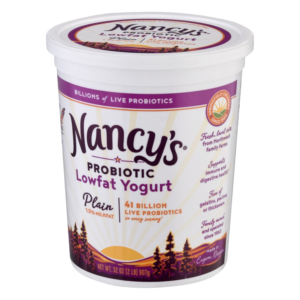 slide 3 of 9, Nancy's Probiotic Lowfat Plain Yogurt 32 oz, 32 oz