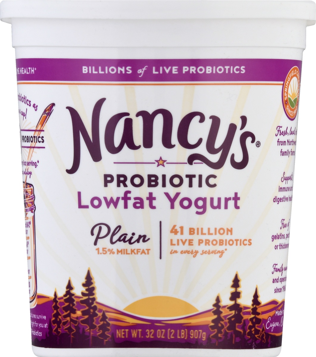 slide 6 of 9, Nancy's Probiotic Lowfat Plain Yogurt 32 oz, 32 oz
