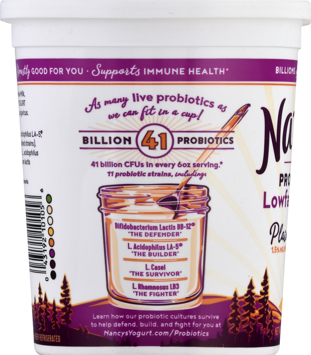 slide 7 of 9, Nancy's Probiotic Lowfat Plain Yogurt 32 oz, 32 oz