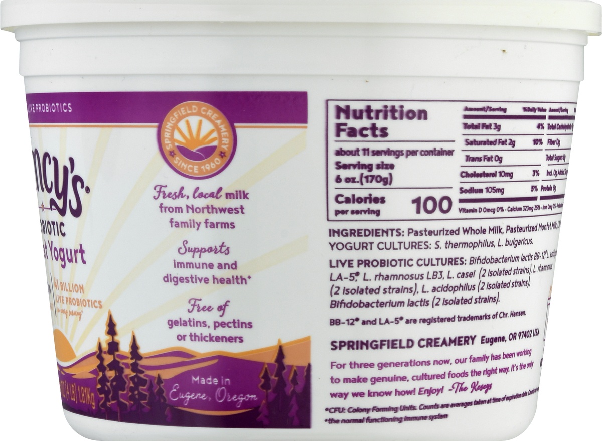 slide 8 of 9, Nancy's Probiotic Lowfat Plain Yogurt 64 oz, 64 oz