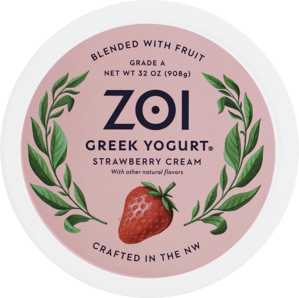 slide 9 of 9, Zoi Greek Yogurt Strawberry Cream, 