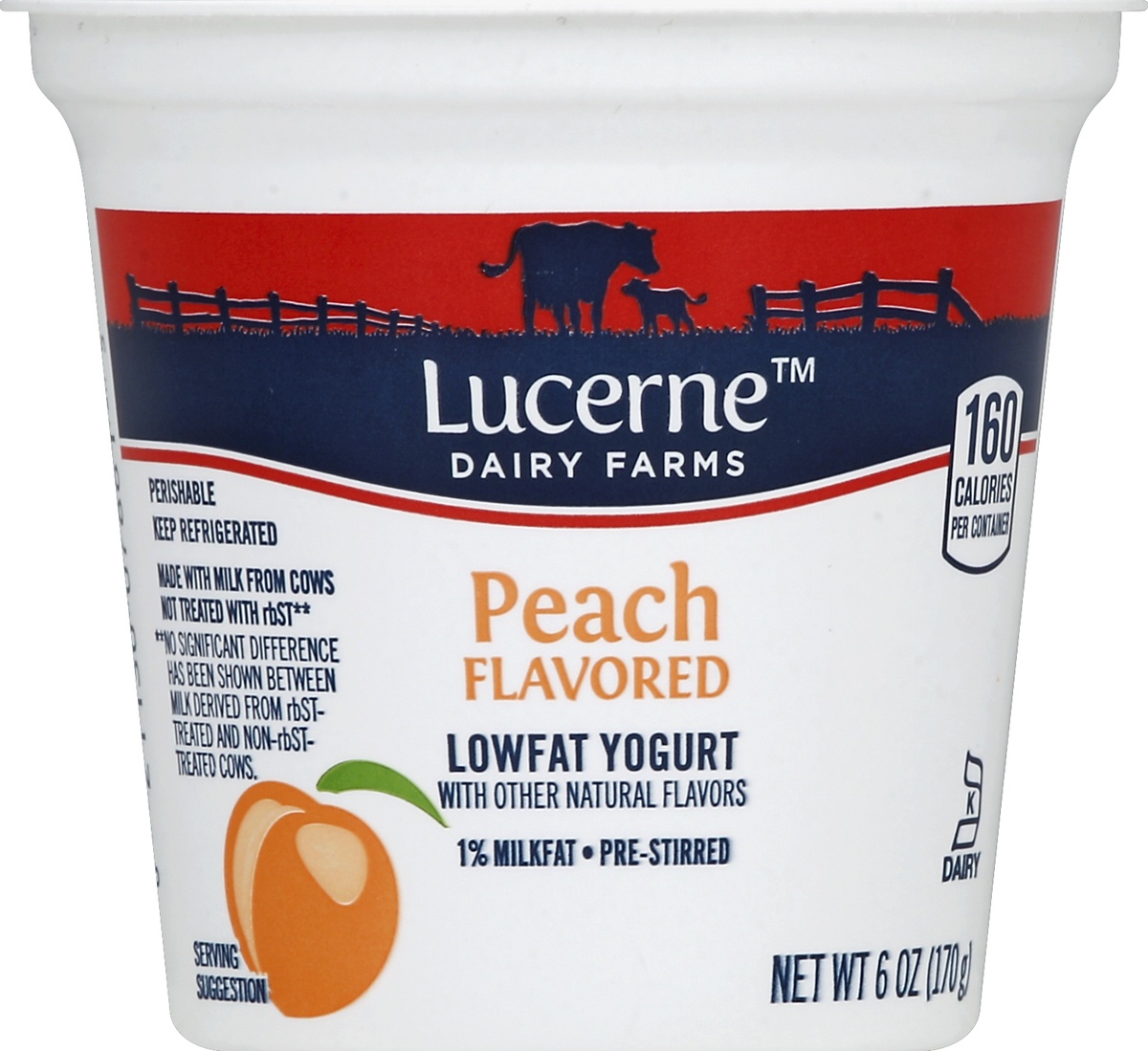 slide 2 of 3, Lucerne Dairy Farms Yogurt Lowfat Peach Flavored, 