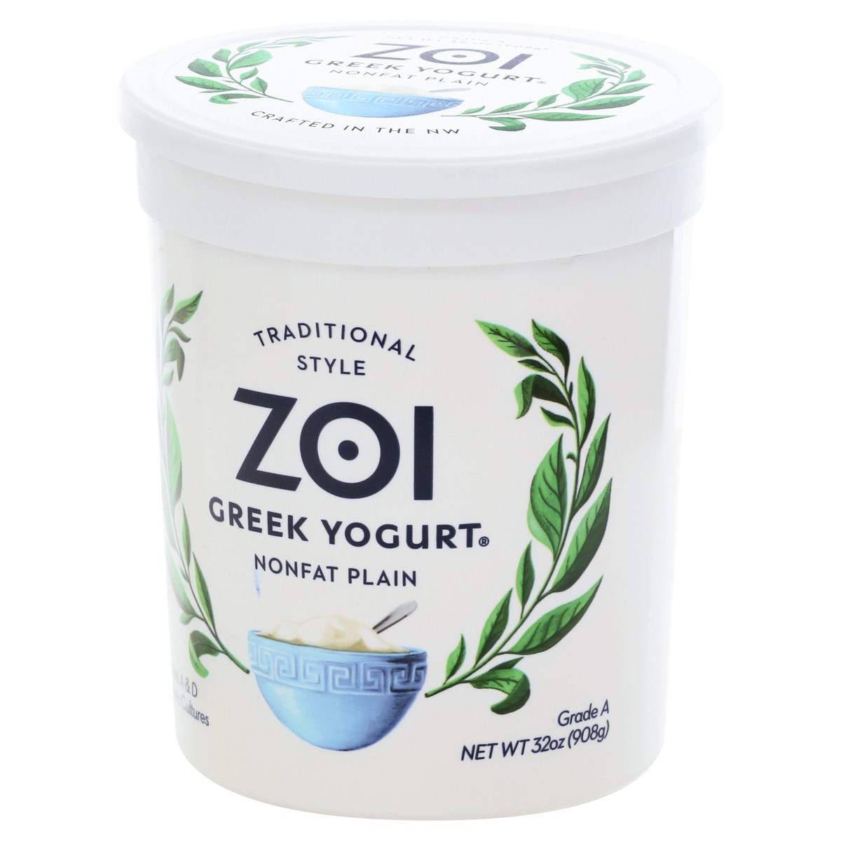 slide 3 of 9, Zoi Traditional Style Greek Nonfat Plain Yogurt 32 oz, 
