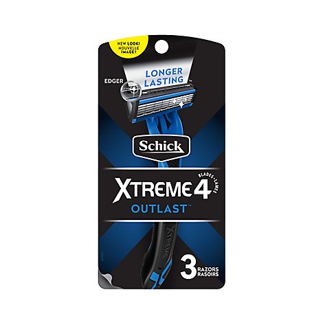 slide 1 of 1, Schick X4 Disposable Mens Razors, 3 ct