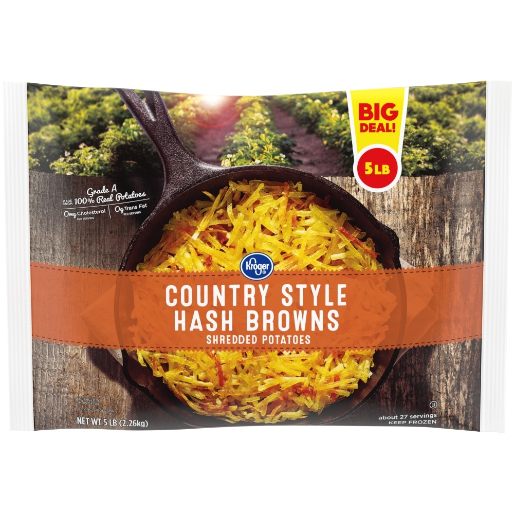 slide 1 of 1, Kroger Country Style Hash Browns, 80 oz