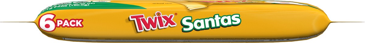 slide 3 of 7, TWIX Caramel Singles Size Cookie Bar Christmas Candy Santas, 1.06-Ounce Bars 6-Count Pack, 6.36 oz